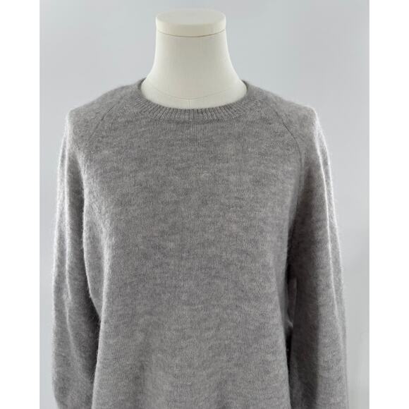 Sezane Heather Gray Mohair Wool Crewneck Louise Sweater Pullover Medium - Picture 2 of 11